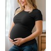 Huukeay 4 Pack Women's Maternity Shirts, Crew Neck Maternity Top