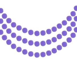 MECCANIXITY 3Pcs Felt Ball Garland Purple Pom Pom Garland Handing Balls 8.2 Feet Long 24 Balls Party Banner Decor for Christmas Birthday Party Decoration