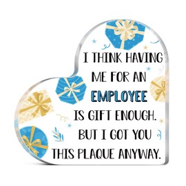 Boss Gifts For Women Man Acrylic Funny Plaque Heart Shaped Desk Decor Sign Boss Day Gifts Going Away Gift Birthday Thanksgiving Gift