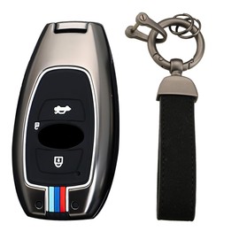 KUNIO Car Key Fob Cover fit for Subaru Outback XV Forester S5 E-Boxer Legecy fit for Toyota GR86 Key Protection Metal Cover Key Cover 3 Buttons Key Fob B Black