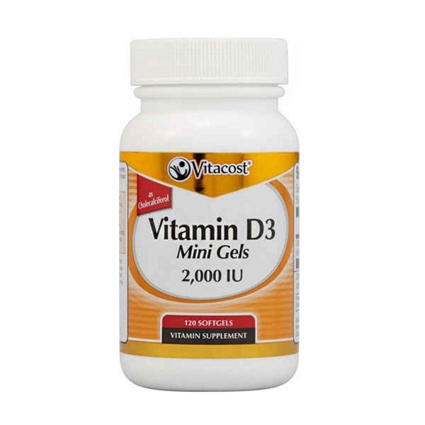 Vitacost Vitamin D3 (as Cholecalciferol) - 2000 IU - 120 Softgels - Mini Gels