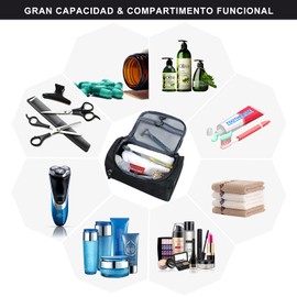 EMAGIE Neceser Bolsa de Viaje: Bolsa de Aseo Colgante Organizador de Viaje para Artículos de Tocador y Maquillaje Cosmetiquera para Hombre Mujer