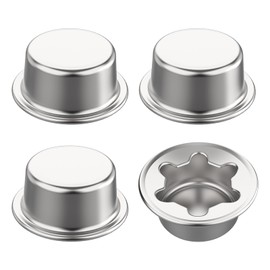 MARRTEUM 4 Piece Spring Steel Push on Pushnut Cap Stud 1/2 Inch Axle Pushnut Fastener with Zinc Mech Finish for Rolling Bins, Lawn Wagons and Hand Trucks
