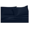 Royal Hotel Bedding Solid Navy 550-Thread-Count 4pc Queen Bed Sheet