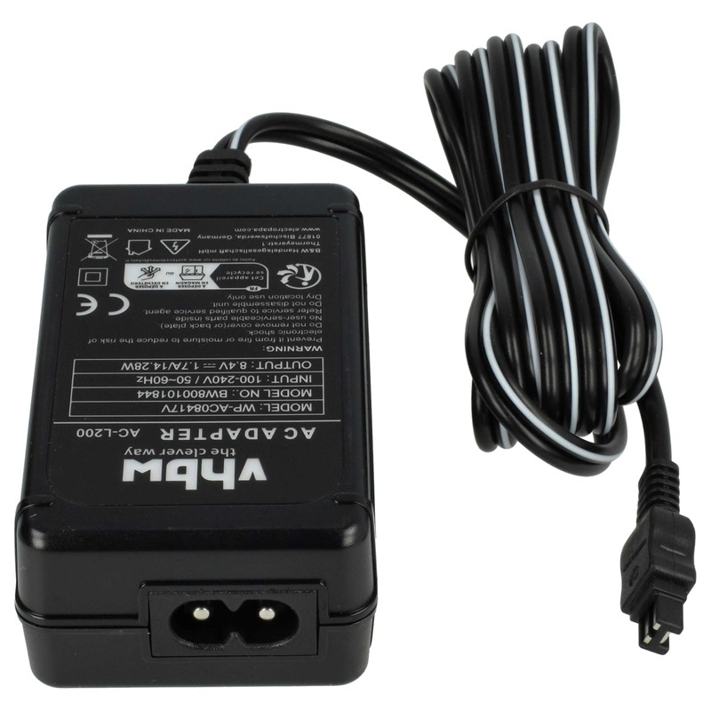 vhbw CAMERA ADAPTER CHARGER suitable for SONY HDR-CX6, HDR-CX6EK, HDR-CX11