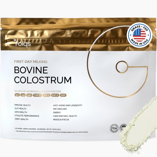Folqs Bovine Colostrum Powder – First-Day Milking for Immune &