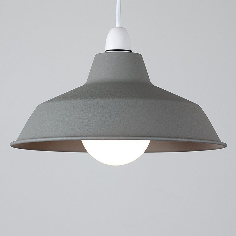 MiniSun | Retro Style Cement/Stone Effect Metal Reflector Ceiling Light
