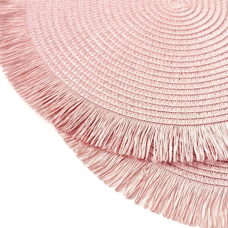 IcosaMro Pink Placemats Set of 6 for Dining Table, 15