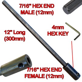 Hole Saw Extension and Arbor Kit 7/16" : 1/2" Hex Arbors X2 and 12" Extension Fits Hole Saws from 5/8 Inch to 10 Inch with Both TCT and Hss Pilot Drill Bits So Drilling Deep Holes in Wood Or Masonry