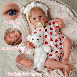 BABESIDE Lifelike Reborn Baby Dolls - 20-Inch Soft Body Realistic Newborn Baby Dolls Girl Real Life Baby Dolls with Gift Box & Accessories Set for Kids Age 3+& Collection