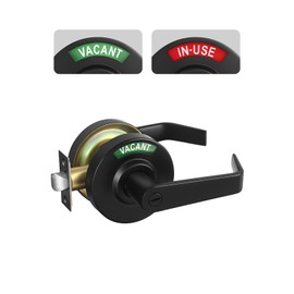 Leydebong Bathroom Privacy Indicator Handle Lock, Large in-USE or Vacant Indicator, Commercial Grade Bathroom Door Lock Handle with Occupancy Indicator