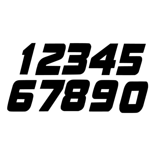 Racing Numbers Vinyl Decal Sticker 0500 - Plate Numbers Style