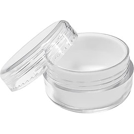 RVTUS 10ML / 10G Clear Plastic Jars With Silicone Liner Insert | Screw On Lids | Poly Containers For Cosmetics, Essential Oils, Creams, Powder & Storage (100 Pack)