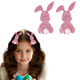 Easter Hair Clips Cute Glitter Rabbit Design Claw Clips for Women Girls Pink Hair Clip Fashion Party Costumes Hair Accessories 2Pcs