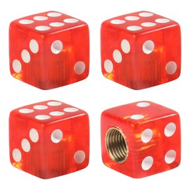 UBOG 4PCS Tire Valve Caps,Car Accessories Valve Stem Caps,Car Tire Caps,Tire Valve Stem Caps,Air Caps for Tires,Valve Caps for Car Tires,Aluminium Alloy Valve Stem Covers for Cars,SUV,Trucks (Red)