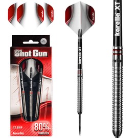 Karella Shotgun 80% Tungsten Steel Dart 22g for Classic Dartboard, 3 Metal Tip Dartboard, Tungsten Professional Type with Flight and Shaft