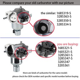 1685321-S Carburetor for Kohler 7000 Series 22 HP 23HP 24HP 25HP 26 HP Engine Carburetor for Kohler KT725 KT730 KT735 KT740 KT745 Lawn Mower Parts with Air Filter 7000 Series Parts