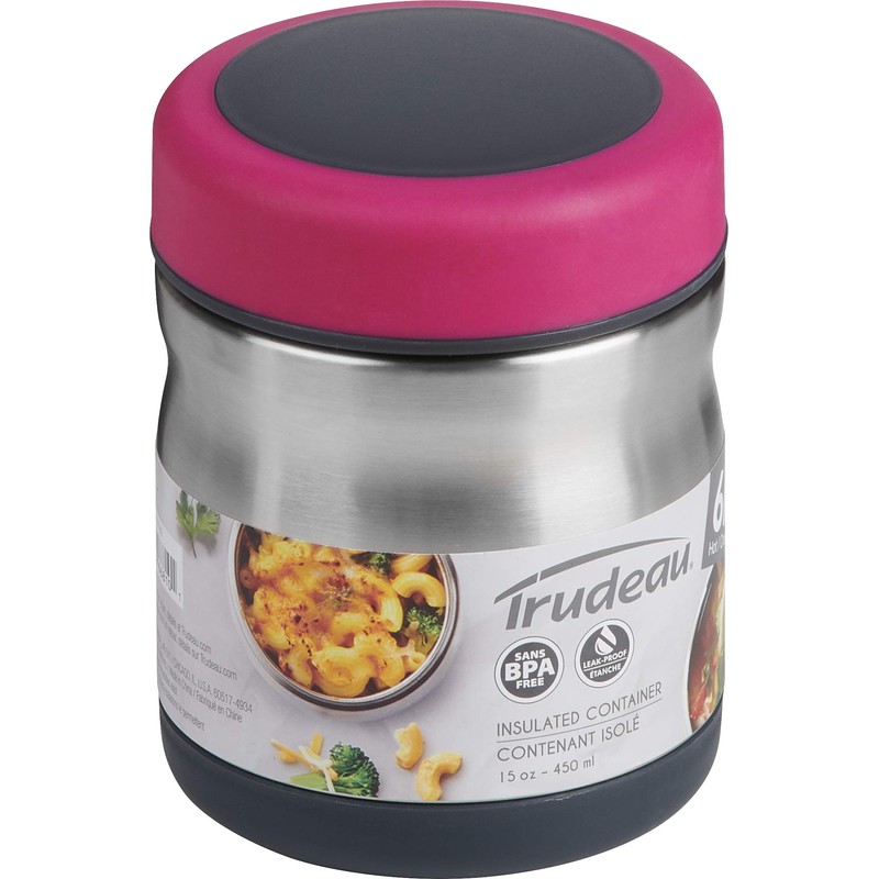 Trudeau Fuel Peak Stainless Steel Vaccuum Food Jar, Watermelon, 15oz