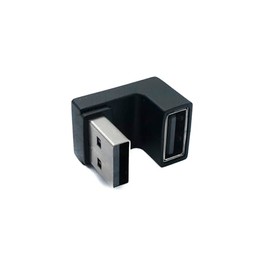 SYSTEM-S USB 3.0 Adapter Type A Male to Female U Turn 180° Angle in Black