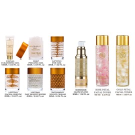 Absolute Gold 24K GOLD PETAL FACIAL TONER - 24 KARAT GOLD/COLLAGEN. For all skin types. 3.33 Fl.oz - 100 ml. (FRAGRANCE FREE, CRUELTY FREE, PARABEN FREE, PETROLEUM FREE.)