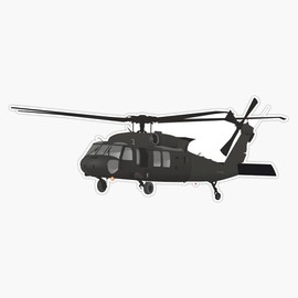 HOF Trading Black Hawk Uh-60 Military Helicopter Pilot Vinyl Sticker Waterproof Decal Laptop Wall Window Bumper Sticker 5 inch (111)