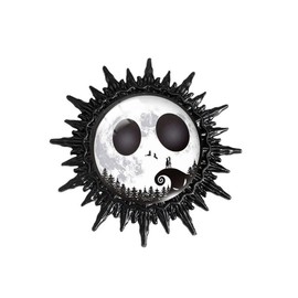 Jack and Sally Brooch Cute Cartoon Nightmare Before Christmas Brooch Pins Lapel Pins Horror Black Metal Dress Accessories Boutonniere Corsage for Jacket Hat Backpack Gift Christmas for Women Men (Style 8)
