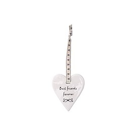 CGB Giftware | Hanging Heart Ornament Plaque Sign | Ceramic | 'Best Friends For Ever' | Gift for Friendship Birthday Christmas Valentines | GB01450H