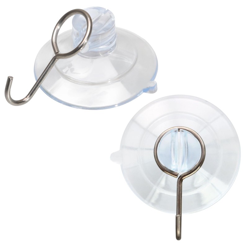 com-four® 40x suction cup holder, multi-purpose hook with metal hook