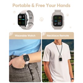 Jugbow Dog Training Collar with Watch-Style Remote, 3300FT Waterproof IPX7 E-Collar, IPX7 Hand-Free Remote 24H Time Display, Electric Vibration Beep Collars for 10-120 lb Dogs(White)