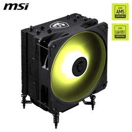 MSI MAG COREFROZR AA13 CPU Air Cooler - Direct Touch Four 6mm copper heatpipes, ARGB, CycloBlade 7, Pre-Applied Thermal Paste, Rifle Bearing Fans.