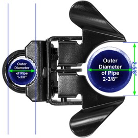 Black Wall Mount 1-3/8" Flat Back Butterfly Latch - Chain Link Fence Gate Latching Hardware