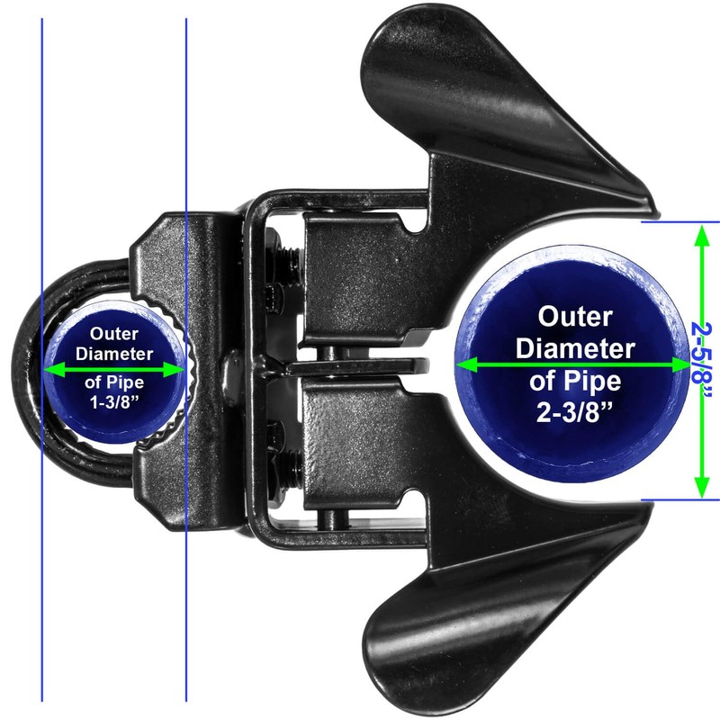 Black Wall Mount 1-3/8" Flat Back Butterfly Latch - Chain