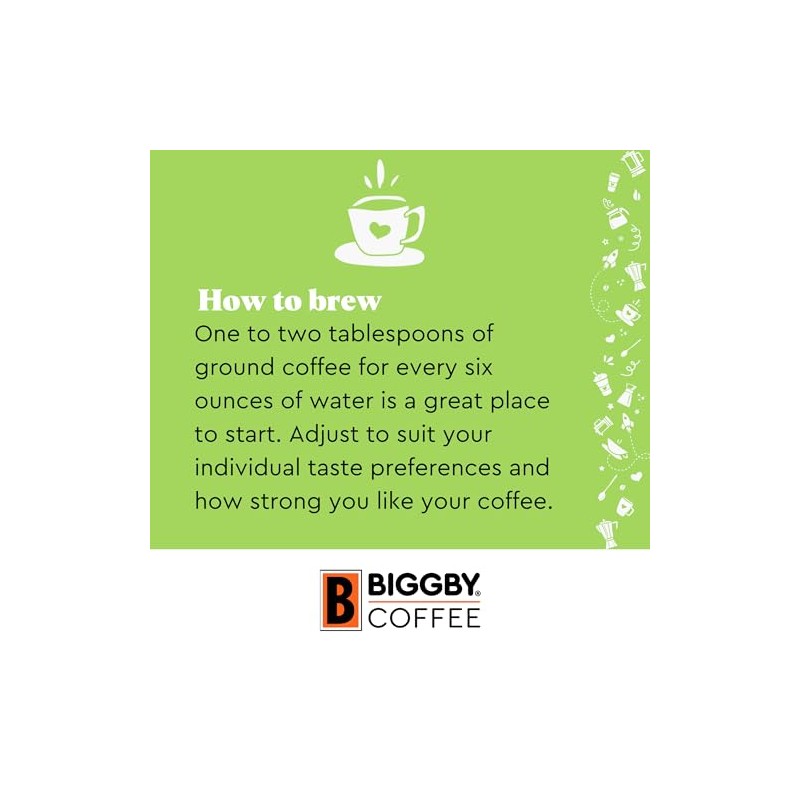 BIGGBY Toasted Coconut Flavored Ground Coffee, 12 oz Vacuum Sealed