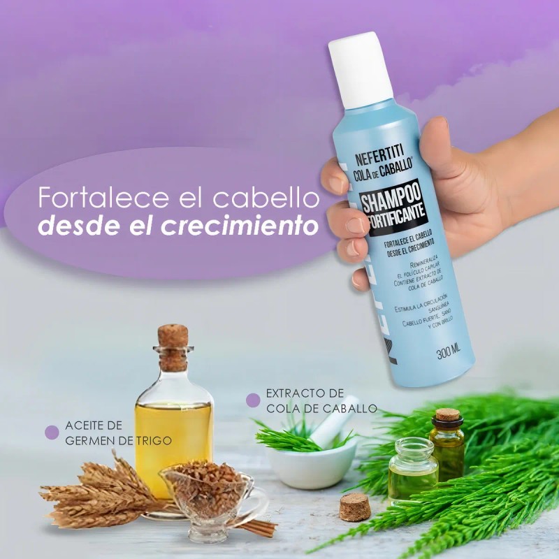 Shampoo Cola De Caballo Para Crecimiento Nefertiti De 300 Ml