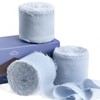 FAKILO Chiffon Ribbon Set - Light Blue, 3 Rolls, 3.8