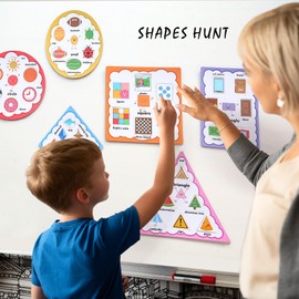 Creatoy Color Sorting Magnets for Fridge, Magnetic Shapes for Whiteboard, Toddler Fridge Magnets, Color Sorting Sensory Toys, Colors & Shapes Recognition Educational Toys Homeschool Must Haves