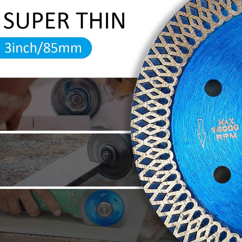 2 Pack 3-3/8" /85mm Super Thin Diamond Saw Blade for