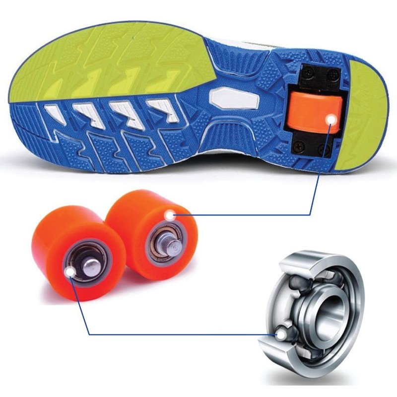 Rear Replacement Wheels for Trainers with Automatic Wheels. 2 Blue