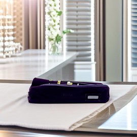 UnionPlus Velvet Jewelry Roll Bag for Brackets Bangles Watches, Great Jewelry Organizer for Travel, Purple