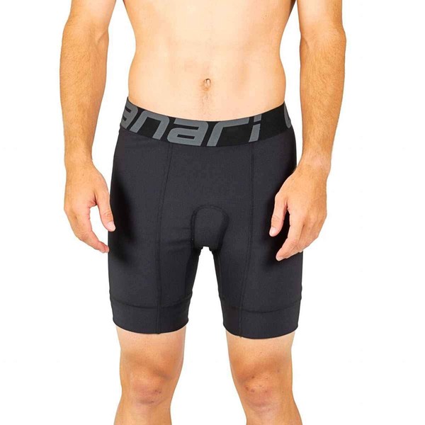 CANARI Ultima Gel Acolchado para Ciclismo para Hombre, Negro/Gris, XXL