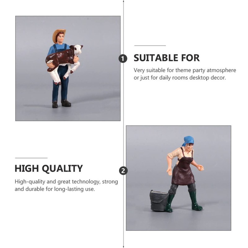 Toyvian Farmer Model Farm Mini People Figures Farm Farm Figure