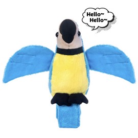 My OLi Talking Parrot Toy with Wristband – Repeats Your Words 5.7" Plush Parrot with 8.3" Wingspan Stuffed Animal Fun Interactive Pet Companion for Kids