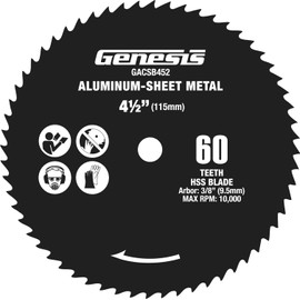 Genesis GACSB452 4 1/2" 60-Teeth High Speed Steel Circular Saw Blade