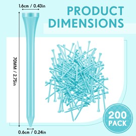 Jenaai 200 Pcs Golf Tees Bamboo Golf Tees Professional Golf Tees Bulk for Women Golf Club Accessories(2-3/4 Inch,Green)