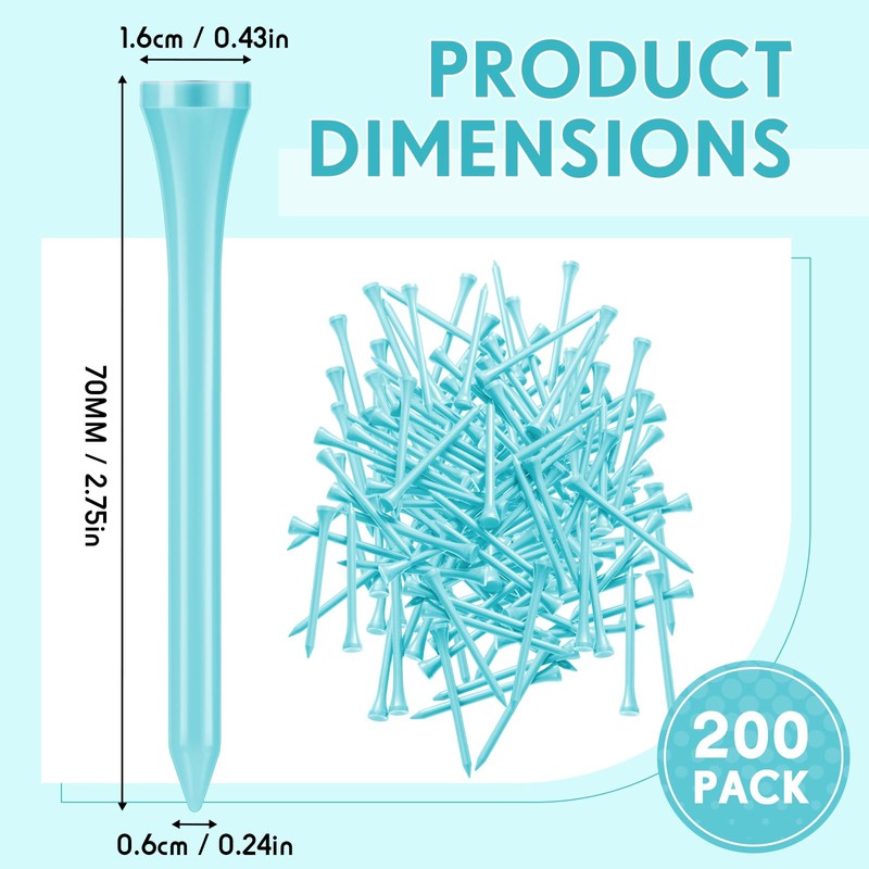 Jenaai 200 Pcs Golf Tees Bamboo Golf Tees Professional Golf