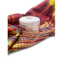 NOORIA Karkar tallow Hair Growth Cream Organic 100% All Natural and Traditional Treatment Cream For Longer Shiny Healthy Moisturized Hair, prevent dryness,frizz,and breakage,handmade tallow 8oz