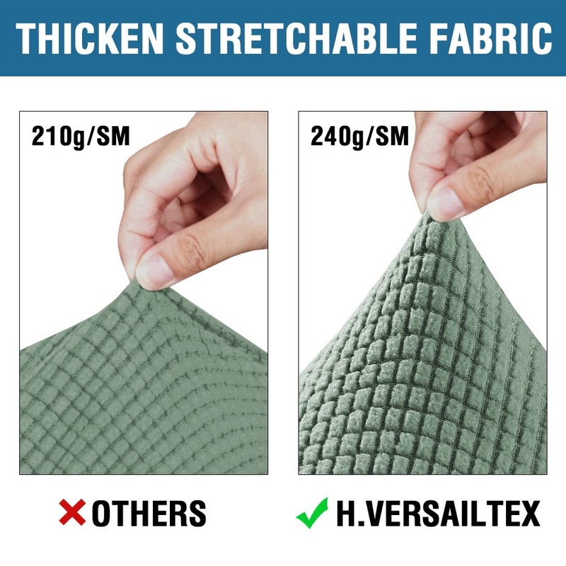 H.VERSAILTEX 3 Piece Stretch Sofa Covers for 2 Cushion Loveseat