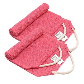 Evridwear Exfoliating Back Scrubber with Handles Two Sides for Body Shower Deep Cleans Skin Massages Invigorating Blood Circulation Men Women One Size (2 Pack Pink)