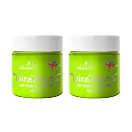 2x La Riche Directions Semi-Permanent Hair Color 100ml Tub - Fluorescent Green