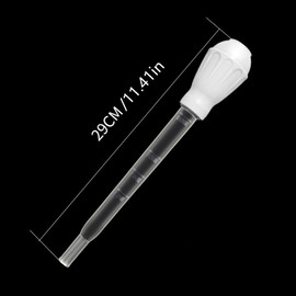 Turkey Baster for Cooking, 30ml 1 oz Turkey Oil Suction Tube with Scale, Clear Barbecue Turkey Baster Large Meat and Poultry Basters, Portable Safe Tools for Kitchen BBQ Daily Cooking, White